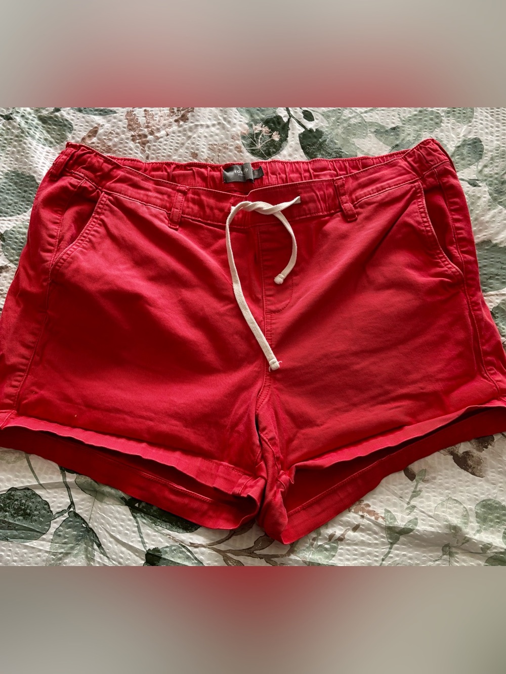 torrid Red Drawstring Athletic Shorts with White Tie